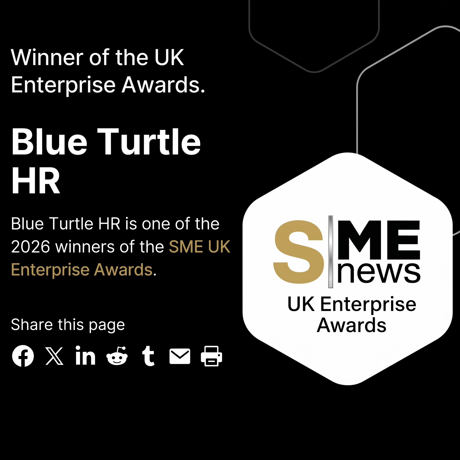 Winner of the UK Enterprise Awards 2026