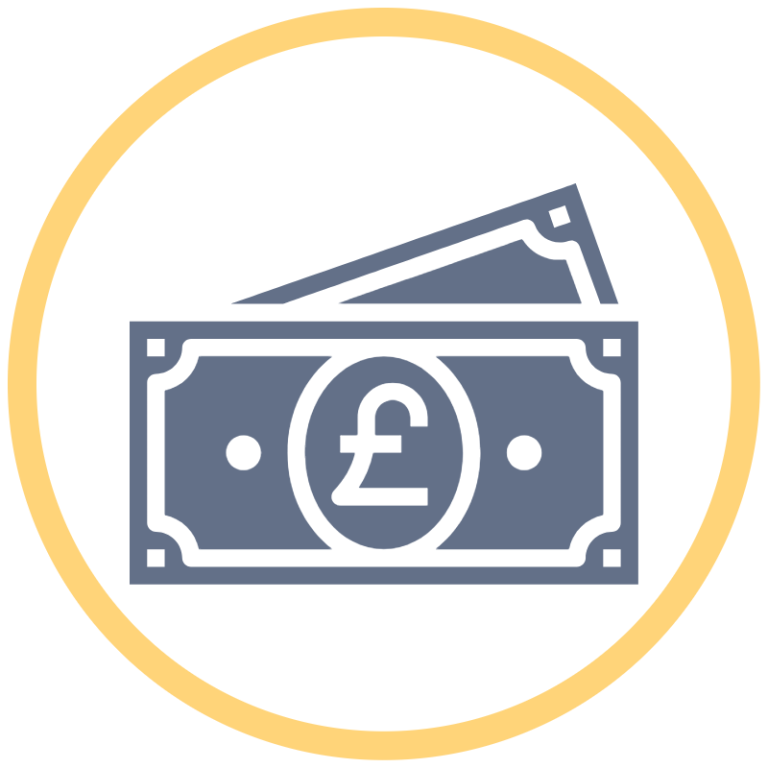 An envelope with cash and banknotes peeking out.