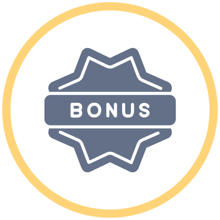 Illustration of a money bag with a 'Bonus' banner and decorative elements.