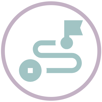 Signpost with multiple directional arrows and location markers in a minimalist design.