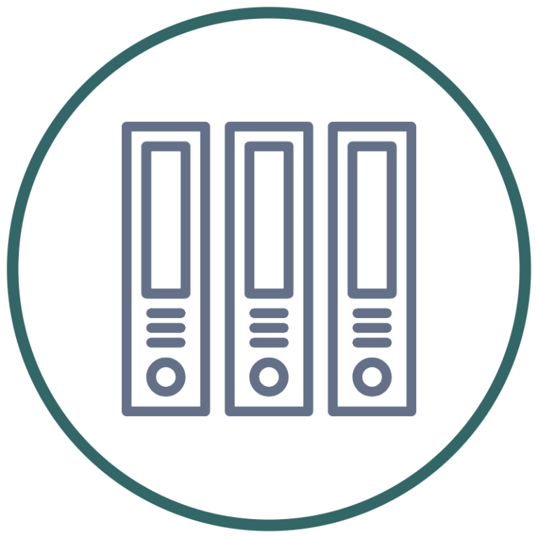 Casework Management Two abstract figures engage in conversation with speech bubbles above them.