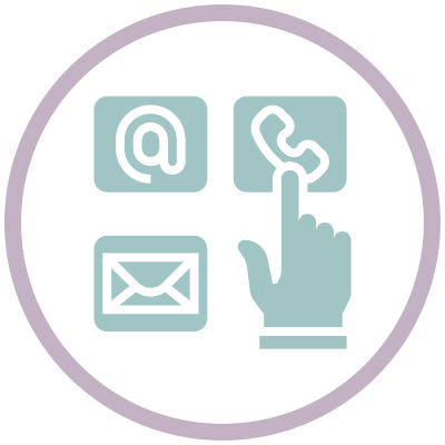 Email icon with a paper plane, representing messaging and online communication.