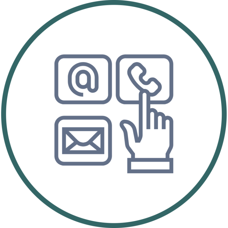 Contact Us Email icon with a paper plane, representing messaging and online communication.