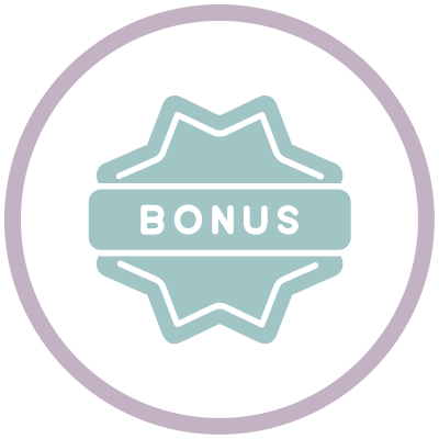 Bonuses Illustration of a money bag with a 'Bonus' banner and decorative elements.