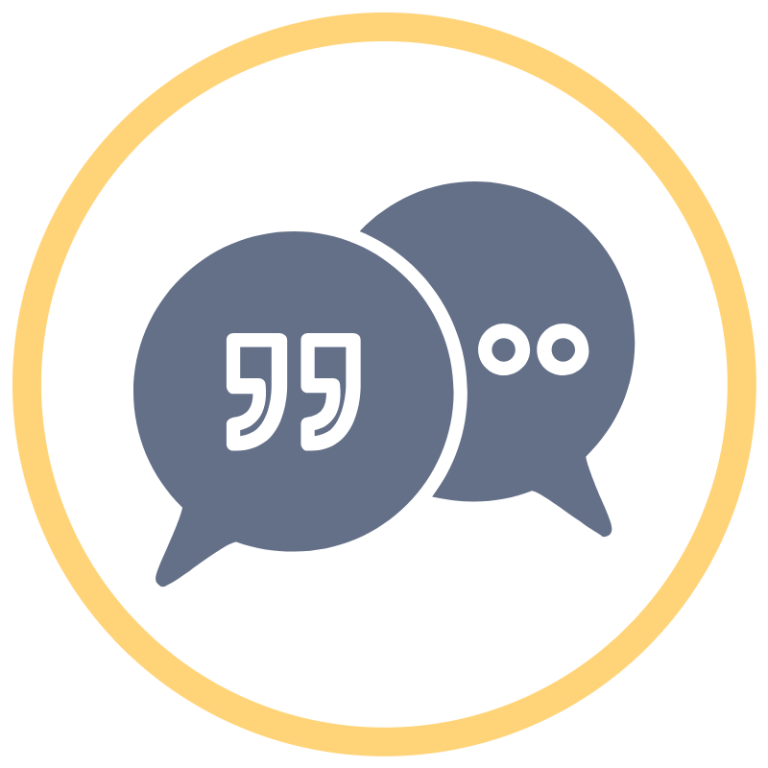 Icons representing user profiles alongside check and cross marks.