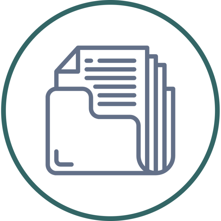 HR Documentation Outline of a closed book with a page slightly turned.